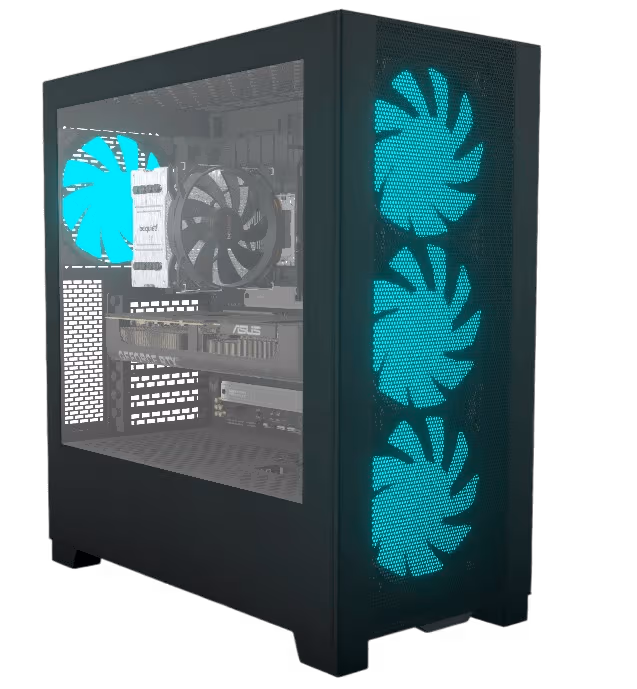 Completed PC build used to represent BuildCores price comparison